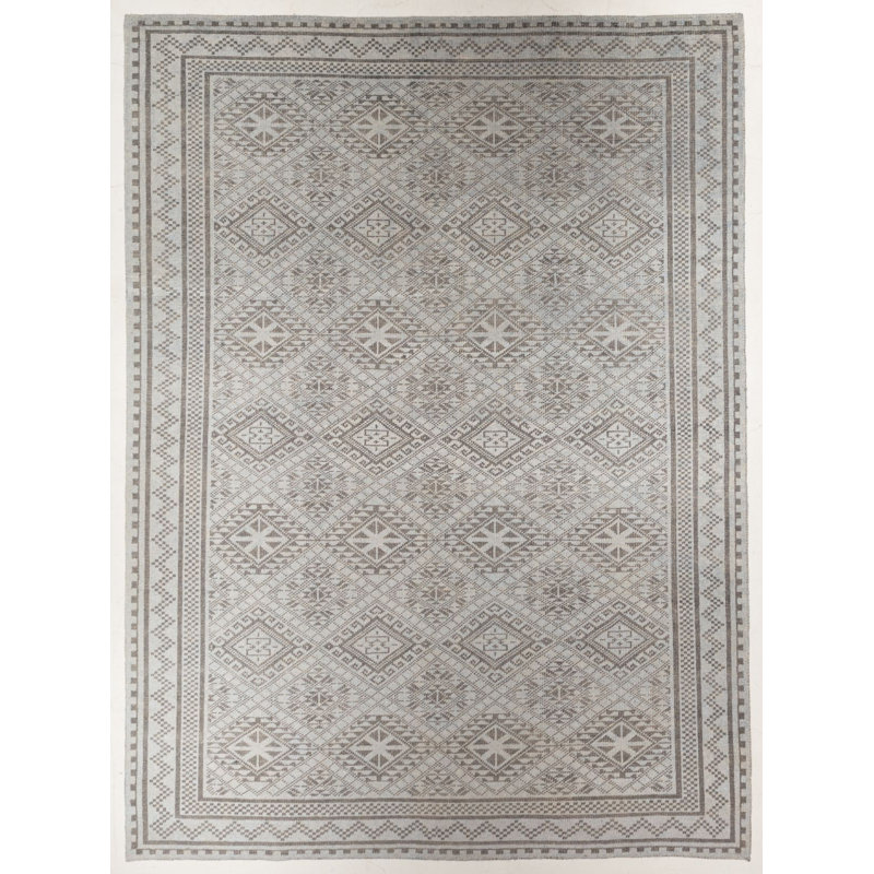 Hand Knotted Geometric Rug