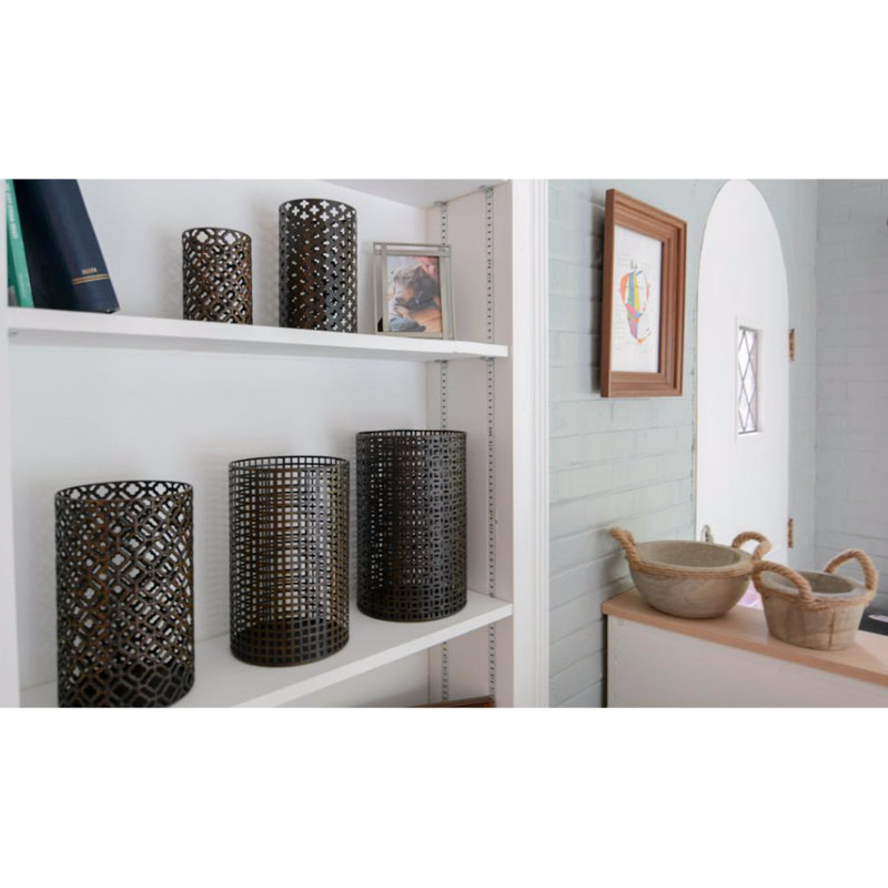 Ensemble de 5 petits porte-votives en métal