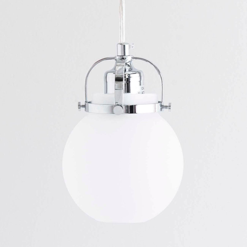 Luminaire suspendu en forme de globe à 1 lumière Aymi, Chrome