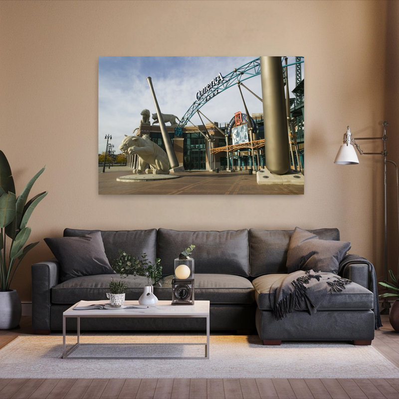Home Of The Detroit Tigers Baseball Team Comerica Park Detroit Michigan USA by Walter Bibikow - Wrapped Canvas Print