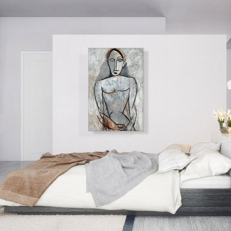 «Woman with Jointed Hands 1907» par Pablo Picasso, reproduction d'art sur toile tendue, H 40 po x l 26 po x P 0,75 po