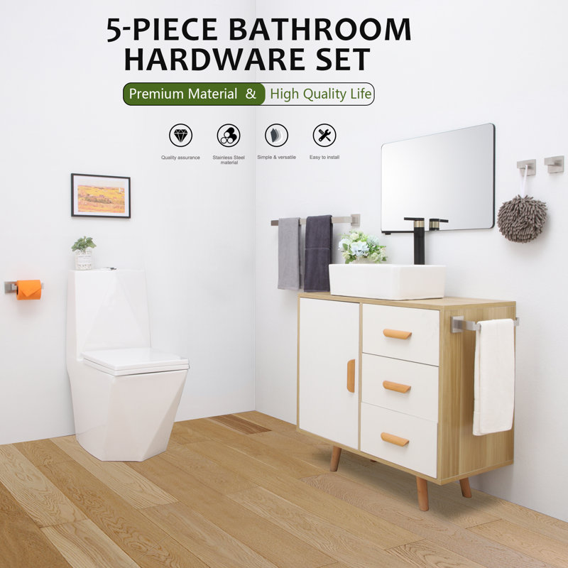 5 - Piece Bathroom Hardware Set, Brushed Nickel