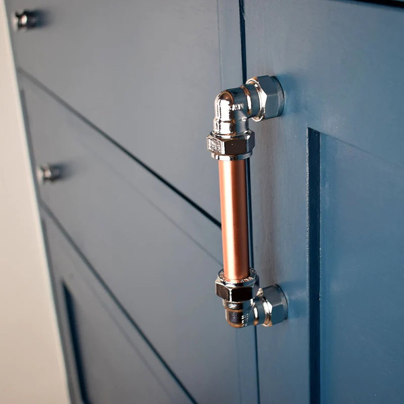 Chrome And Copper Handle / Pull, 16cm