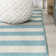 Claren Two-Tone Wide Stripe Aqua/Cream Indoor/Outdoor Rug