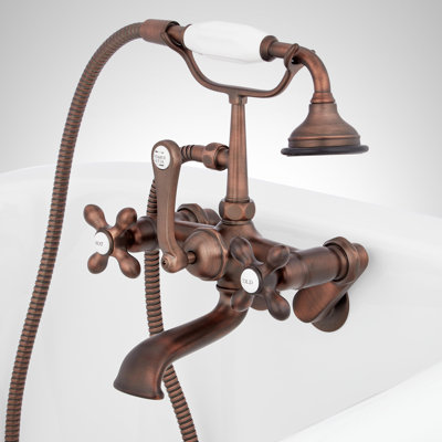 Robinet de baignoire mural de style téléphone avec poignées en croix