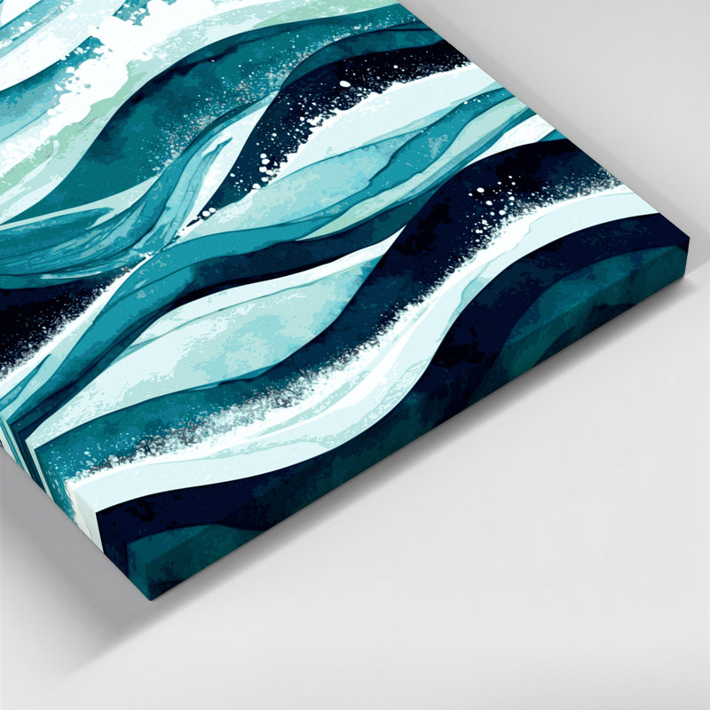 Art mural sur toile bleu, H 12 po x l 18 po