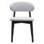 Classic Blue Cotton-Linen Upholstered Dining Side Chair with Black Solid Wood Legs, Set of 4 for Kitchen and Living Room