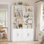 Kirklyn 73" H Standard Storage Bookcase with Doors and 8 Open Shelves, Modern Wood Organizer