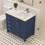 Ensemble de meuble-lavabo 36 po avec comptoir en quartz blanc et robinet en laiton Rooh-87758925
