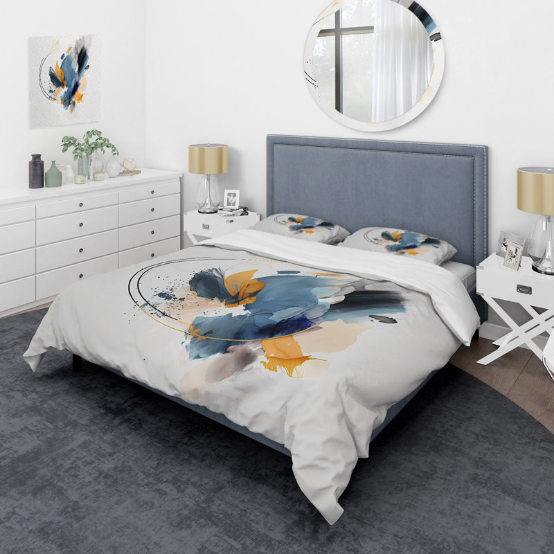 Ensemble de housse de couette Abstract Shapes Modern Artwork II BeddingMicrofiber / Polyester