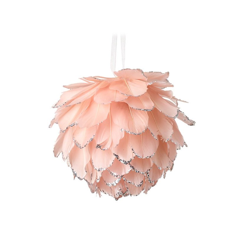 Solid Colour Fabric Bauble, 12cm H x 12cm W x 12cm D, White