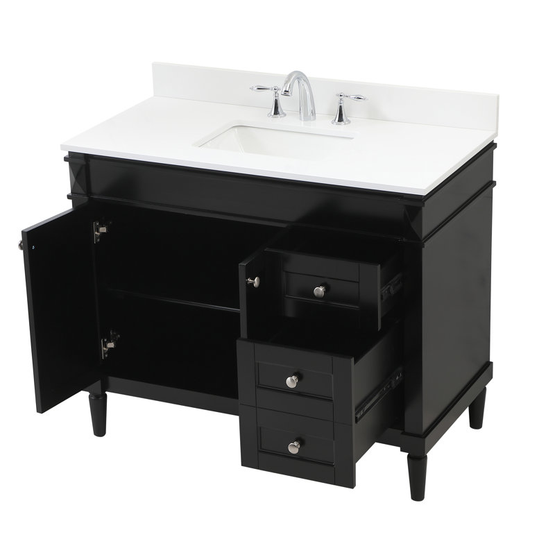 Ensemble de meuble-lavabo simple 42 po Readington, Noir, 42"