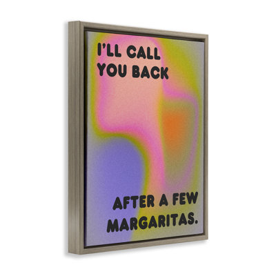  "Call you back phrase", art mural encadré flottant par House of Lulu