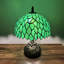 Lampe de table Simsbury Tiffany Feuilles de verre teinté vert avec ampoule DEL Base l 10 po x P 10 po x H 14 po *