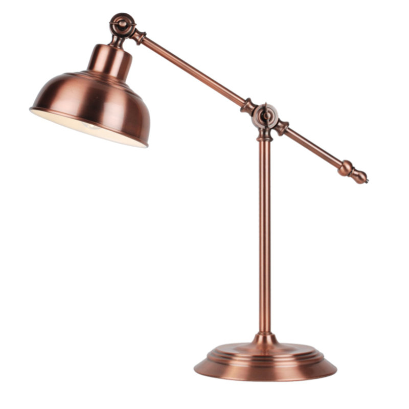 Coleto Adjustable Metal Desk Lamp, Antique Copper