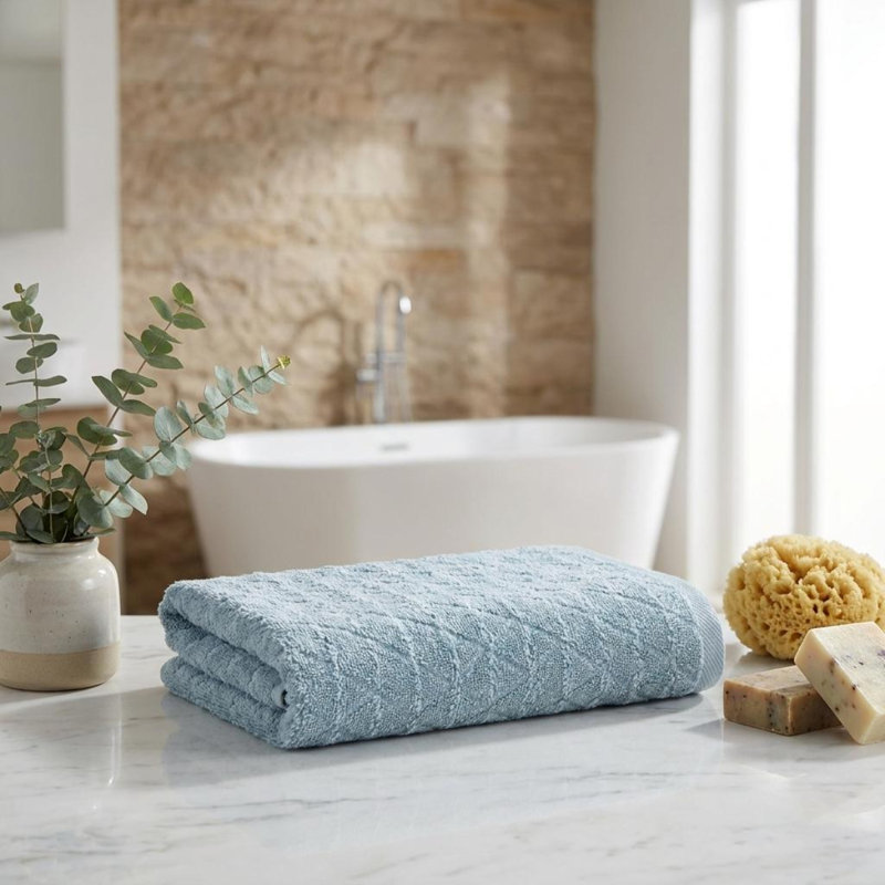 Ensemble de trois serviettes en coton turc Aqua