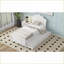 Lit plateforme simple en bois de pin massif avec lit gigogne et amp; Tête de lit - Aucun sommier requis, blanc pour chambre d'amis