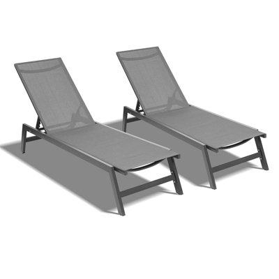 Outdoor 2-Pcs Set Chaise Lounge Chairs,Five-Position Adjustable Aluminum Recliner WJE-W419S00025 -  HBI home, WJE-W419S00024