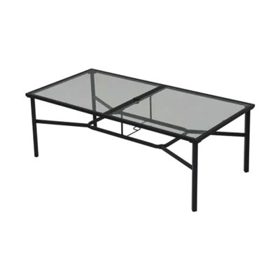 Arita Glass Top Metal Base Dining Table