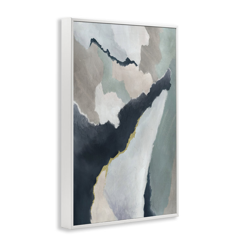 Giclée encadrée Cool Water Lines, design par J: L Design, H 24 po x l 16 po, Estampe numérique encadrée blanc bord de mer