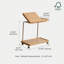 Table de bout en bois massif avec roulettes-646354990-646355153