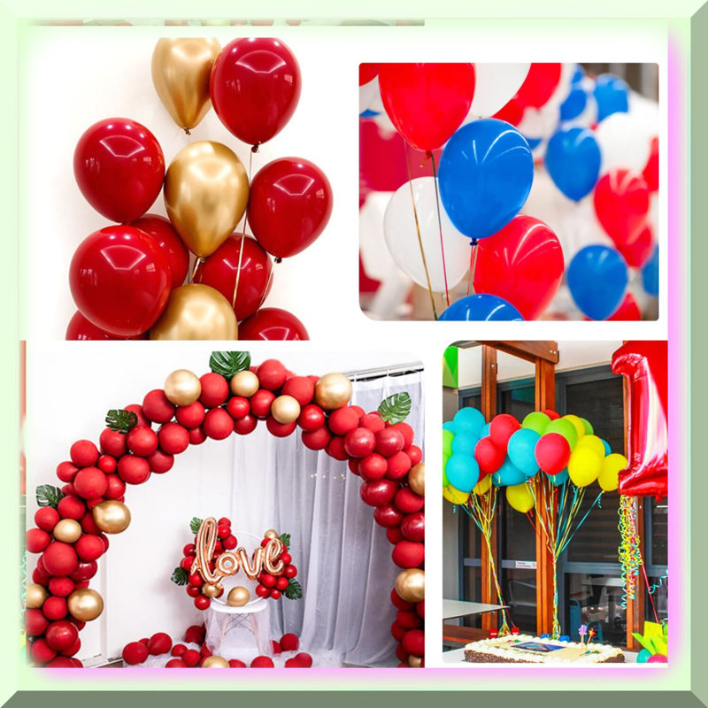 50 Count Latex Balloon Bundle in Red and Gold