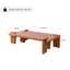 Table basse en bois de frêne massif, style médiéval minimaliste, grain de bois naturel-342372538