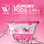 W Home 3-in-1 Laundry Pods, 32 Count Box, High Efficiency (HE), Fabric Softener With Cheery Blossom