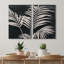 Art mural minimaliste noir sur feuille de palmier noir, impression neutre sur toile encadrée, 2 pièces-119463621-92285553-92285558