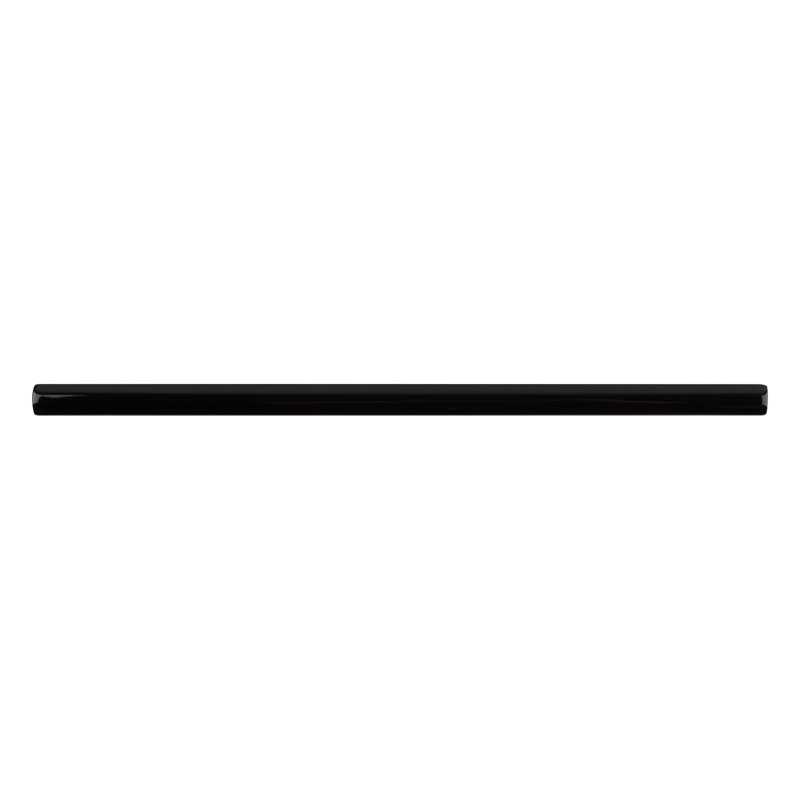 Kezma 0.5" x 11.8" Ceramic Round Tile Trim, Black