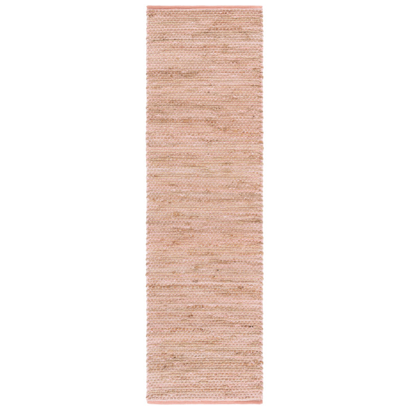 Cape Cod 236 Hand Woven Jute; Cotton No Pattern Rug, Runner 2'3" x 8'