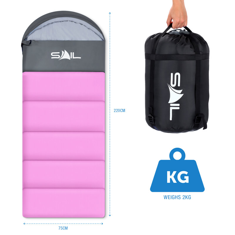 SAIL Sleeping Bag for 3-4 Season (400gsm), Pink
