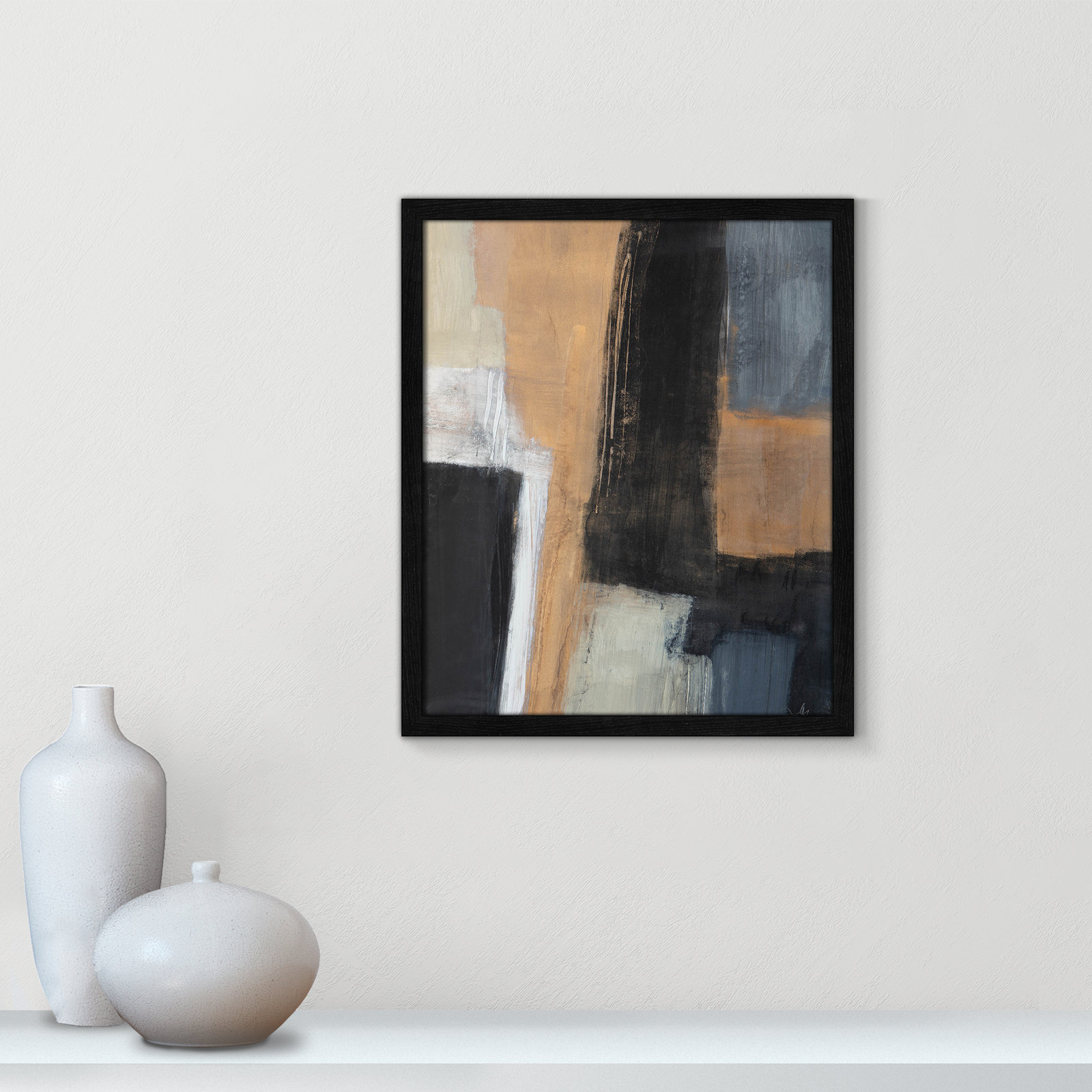 Metallic Slate I Print, 19" H x 16" W x 1.25" D, Black Slim Unmatted Picture Framed