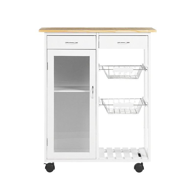Pavillion Wood Kitchen Cart, White