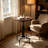 Anguel Pine Round Solid Wood Top with Iron Base Dining Table-839709727