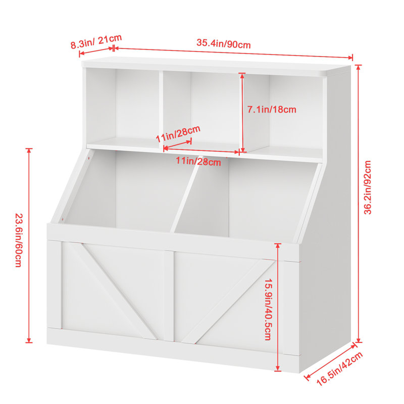 89.9Cm Toy Storage in White