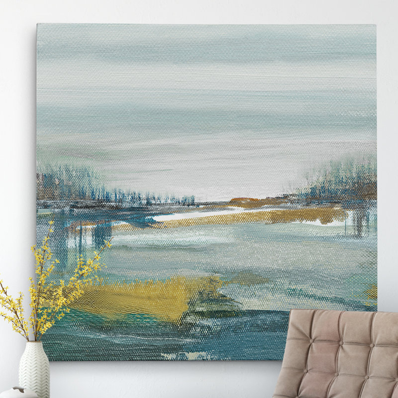 " Lewbeach I ", 16" H x 16" W x 1.5" D, Wrapped Canvas