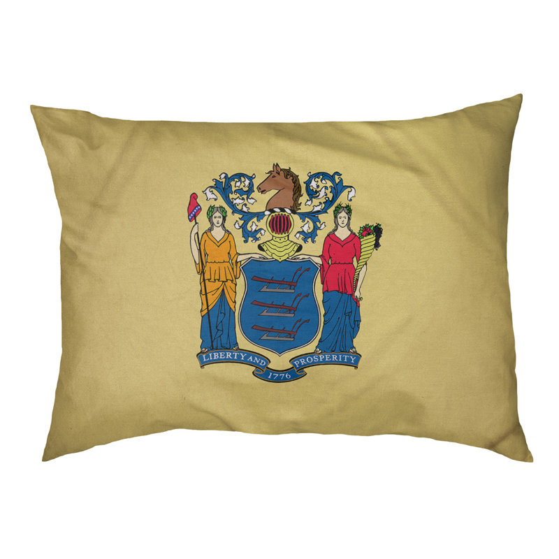 Coussin stylisé new jersey flag Burien, L 19,5 po x l 29,5 po, Marron foncé