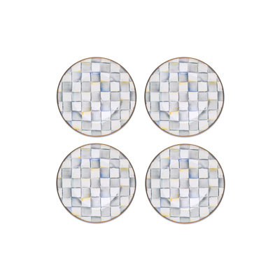 Sterling Check Enamel Salad Plates