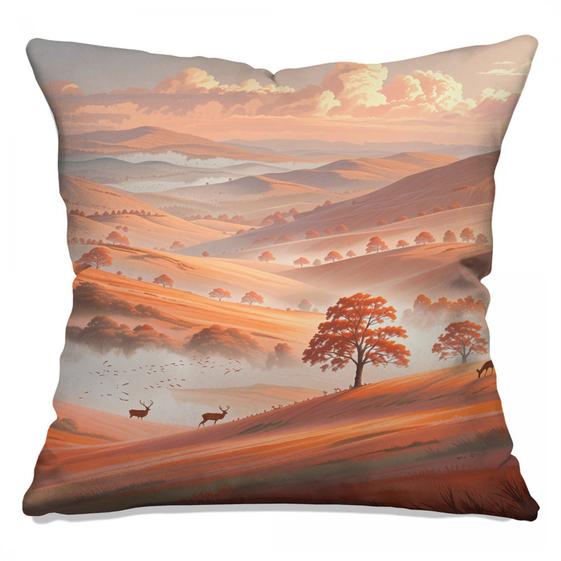 Coussins Rolling Hills With Deer, 26 po x 26 po