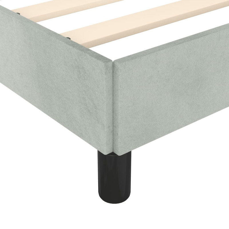 Maecie Velvet Platform Bed Base, No Box Spring Needed / No Mattress, Simple, Gris clair