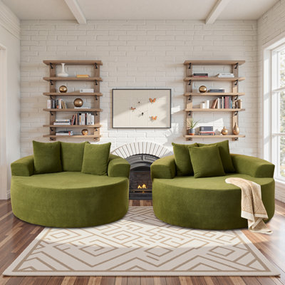 Chaise longue ronde rembourrée de 58,3 po