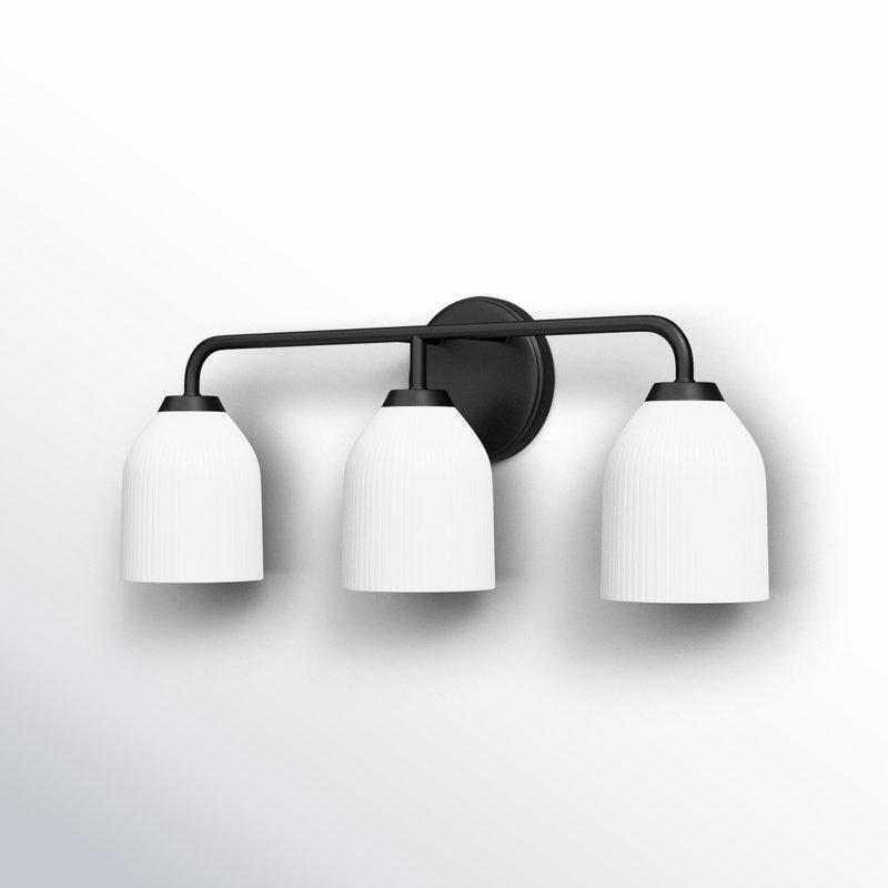Éclairage de salle de bain à intensité variable à 3 lumières Sweeny, Noir mat