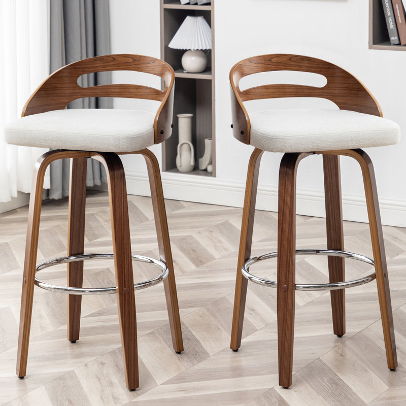 Mahtab Swivel Bar Stool, Beige, Bar Stool (76cm Seat Height)