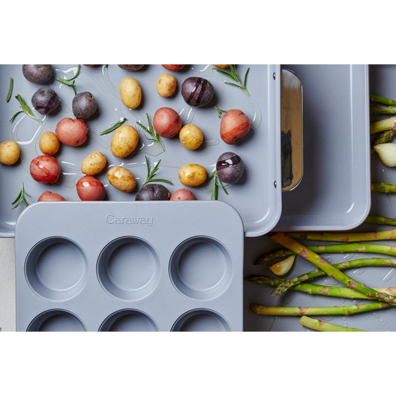 Caraway Non-Toxic Nonstick Ceramic Half Bakeware Set, Navy