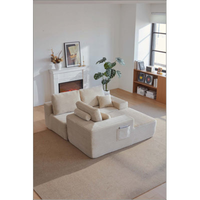 Cloud Sectional Couch With L-Shaped Chaise,Modern Modular Sofa With Deep Seat, With Side Pockets ,Upholstered Couches For Living Room Bedroom,No Assembly Required(Plush Fabric)