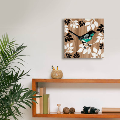  «Bird Patchwork 2» par Erin Clark, art mural sur toile, 12 po x 12 po