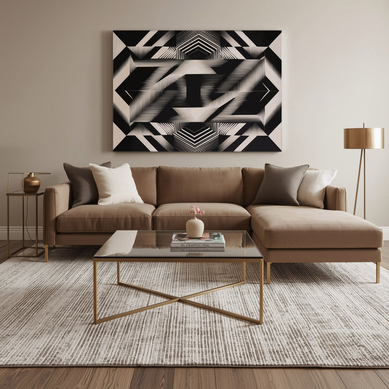 Op Art 4 Black Canvas Wall Art, 11" H x 14" W