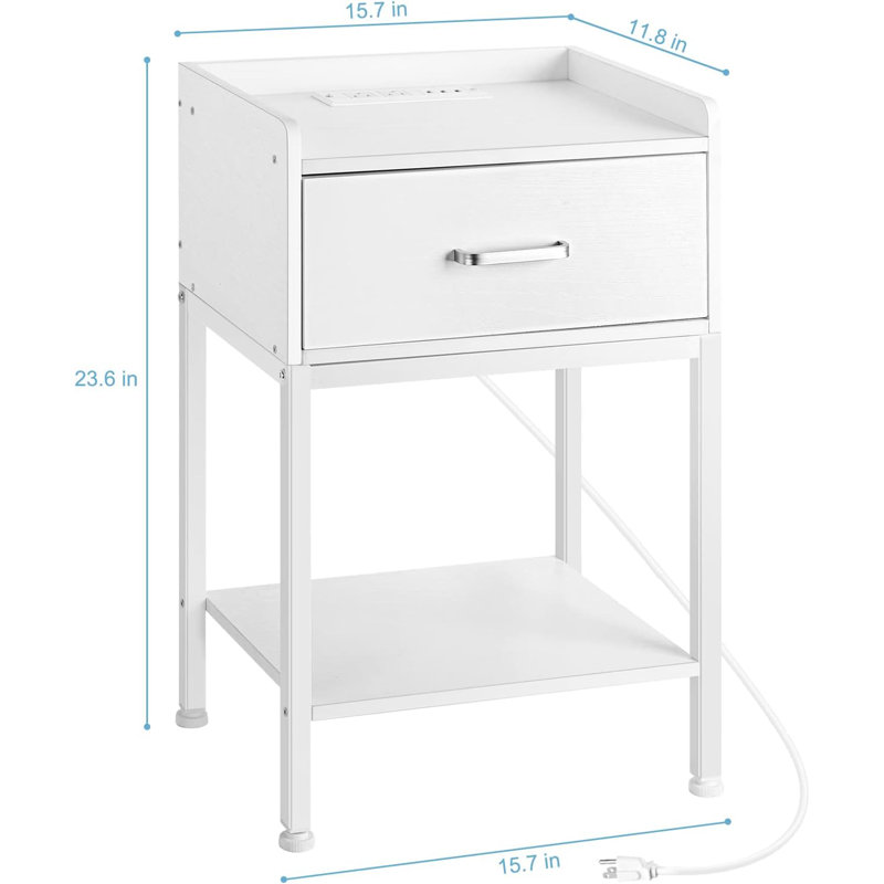 Azulejos 15.7'' W Metal Nightstand