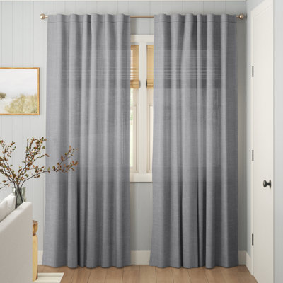 Paire de rideaux de fenêtre transparente Jaymir 50 x 84 - rideaux de couleur unie polyvalents